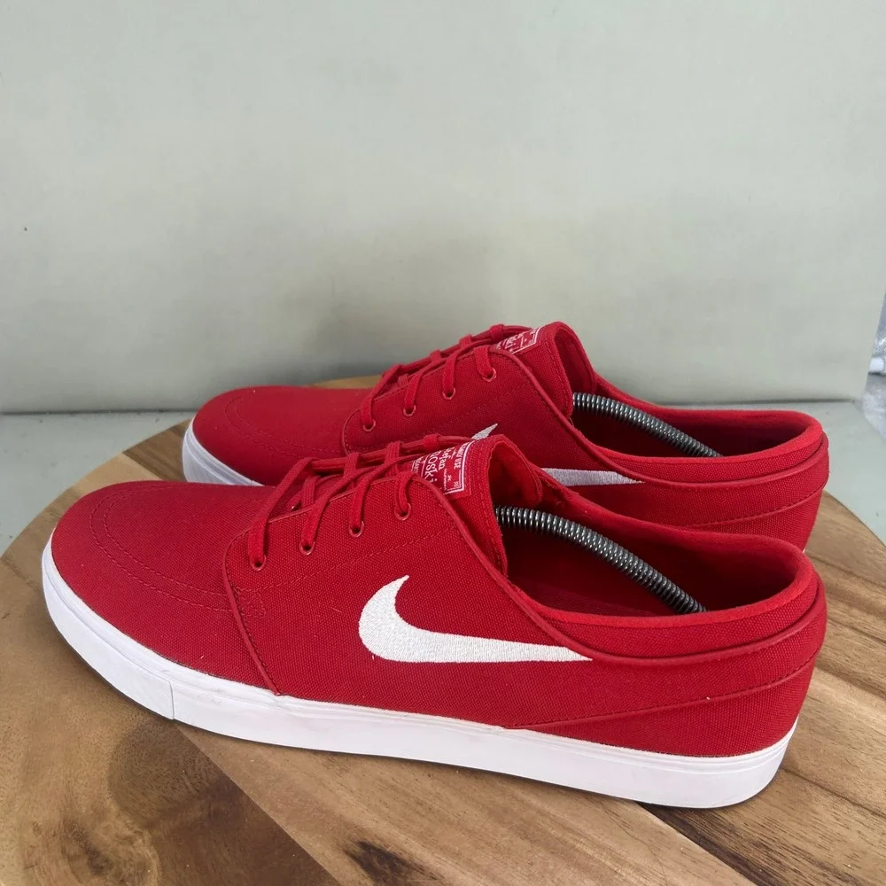 Nike SB Zoom Stefan Janoski Canvas Red White Skate Shoes 615957-614 Mens Size 14